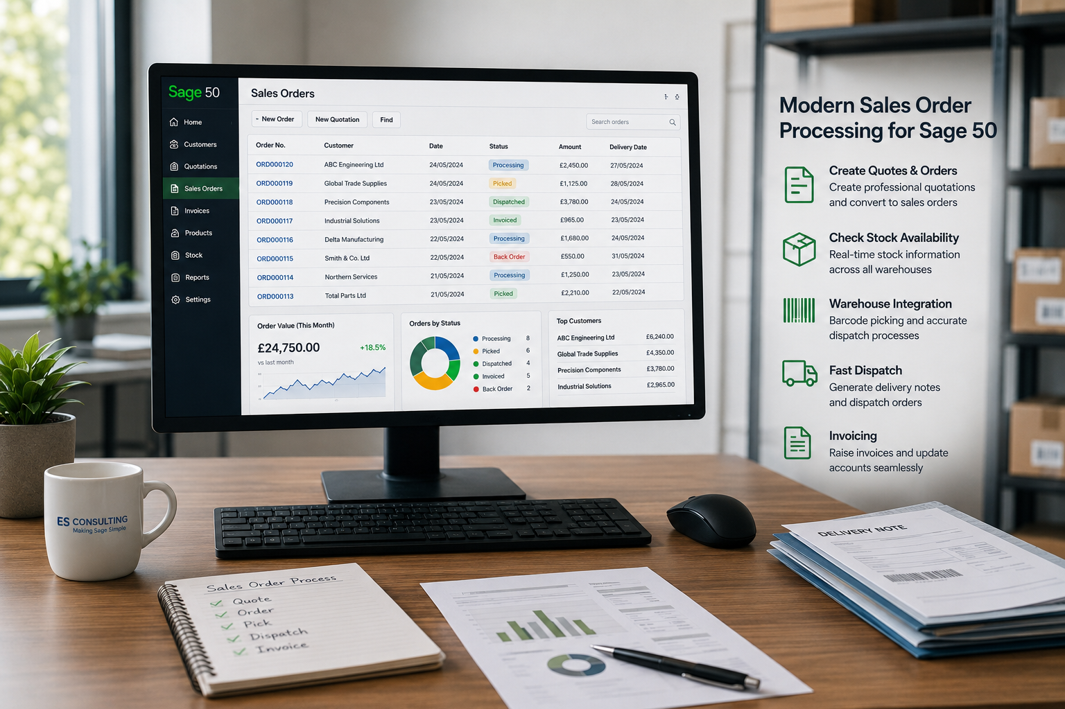 Sage 50 SOP with customer pricing and order management